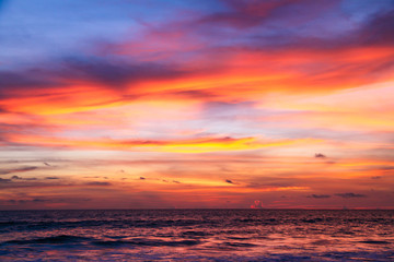 Colorful sunset on the andaman sea, Thailand