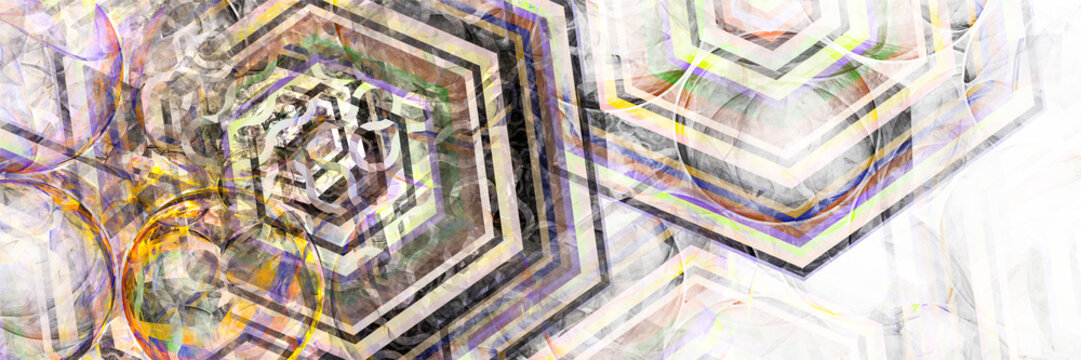 Panorama with multicolored hexagons