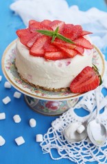 Delicious strawberry cheesecake