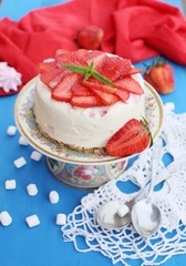 Delicious strawberry cheesecake