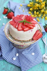 Delicious strawberry cheesecake