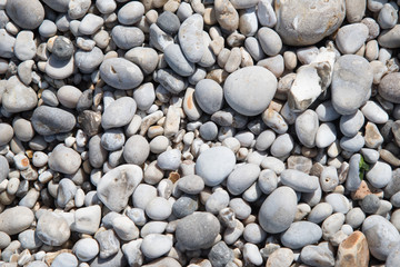 Fototapeta na wymiar Pebbles backgound from alabaster coast of Normandy