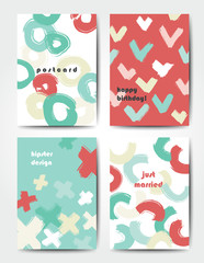 Modern grunge brush postcard template