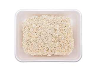 Instant noodles on white background