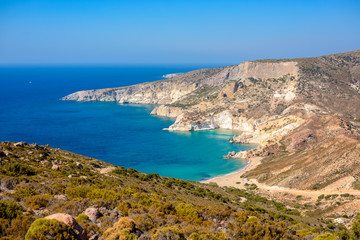 Fototapeta na wymiar Agios Ioannis beach Melos, Greece