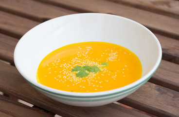 orange pumpkin carrot soup
