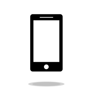 black smartphone touchscreen icon vector