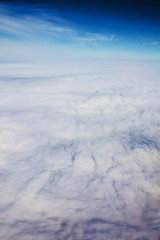 view panorama cloudscape from airplane window