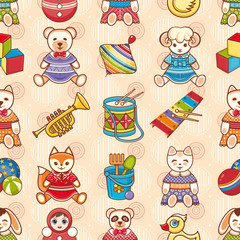 Toddler toys. Toy. Baby Toy. Seamless pattern. 