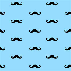 seamless pattern vector mustache blue color