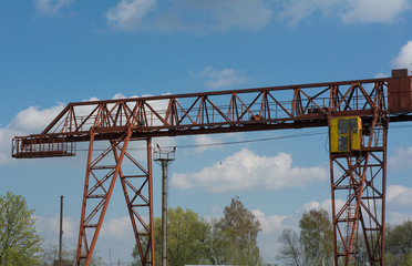 Fototapeta na wymiar Two consoled crane