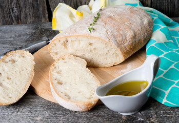 Traditional Italian bread ciabatta
