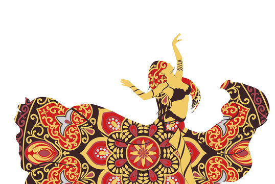 dancing woman colorful dress clip art preview