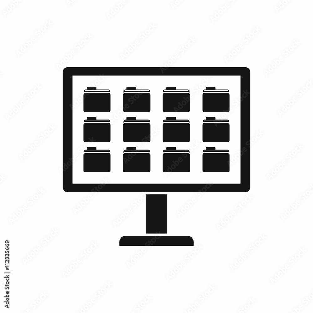 Aufkleber desktop of computer with folders icon