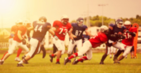 Blurred background of american football game
