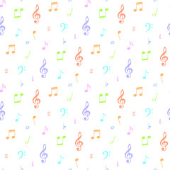 seamless music note pattern and background vector illustration