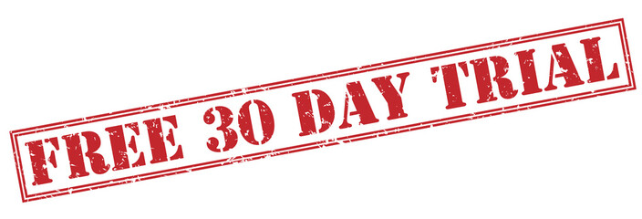 free 30 day trial red stamp on white background