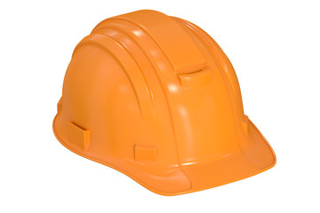 Fototapeta premium Construction Orange Hard Hat, 3D rendering