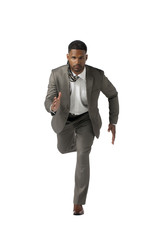 black businessman running