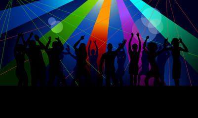 Obraz na płótnie Canvas Crowd dancing in club