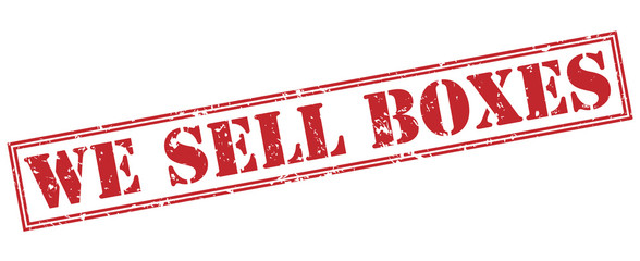 we sell boxes red stamp on white background