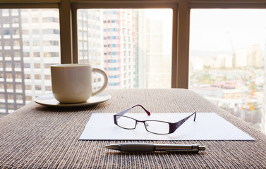 Taking notes. Men and paper on a office desk. 