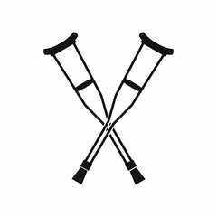 Crutches icon, simple style