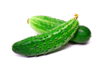 Fresh cucumber isolated on a white background