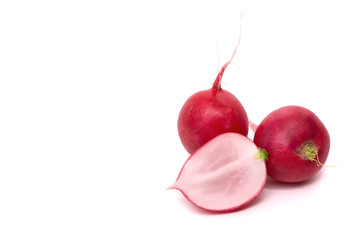 Fresh radish isolated on a white background