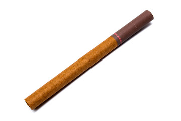 Little cigar with filter isolated on white background