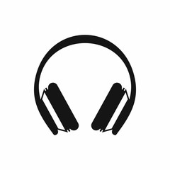 Protective headphones icon, simple style