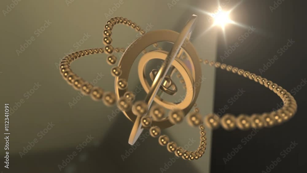 Poster seamless looping 3d animated golden metallic background including alpha matte