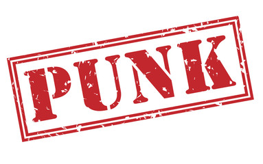punk red stamp on white background