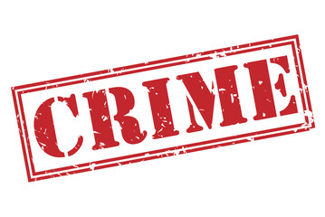 crime red stamp on white background