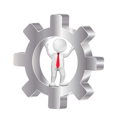 Gear 3D man logo vector