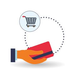 Sales and retail design. Shopping icon. White background , vector