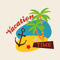 Fototapeta na wymiar Summer design. Holidays icon. Colorful illustration , vector