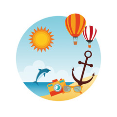 Summer design. Holidays icon. Colorful illustration , vector