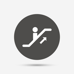 Escalator staircase icon. Elevator moving stair.