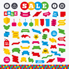 Attention icons. Exclamation speech bubble.