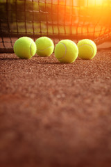 tennis ball on a tennis court