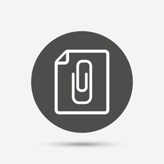File annex icon. Paper clip symbol.