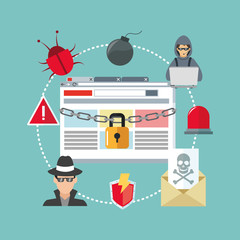 Internet security design. System icon. Colorful illustration , vector