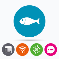 Fish sign icon. Fishing symbol.