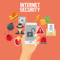 Internet security design. System icon. Colorful illustration , vector