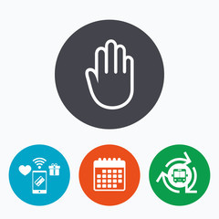Obraz premium Hand sign icon. No Entry or stop symbol.