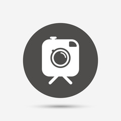 Hipster photo camera sign icon. Retro camera.