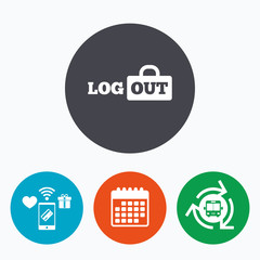 Logout sign icon. Log out symbol. Lock.