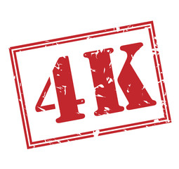 4k red stamp on white background