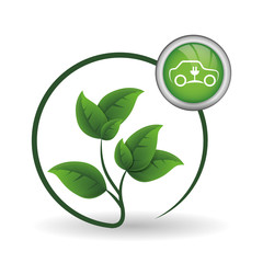 Eco design. Green icon. Isolated illustration , vector